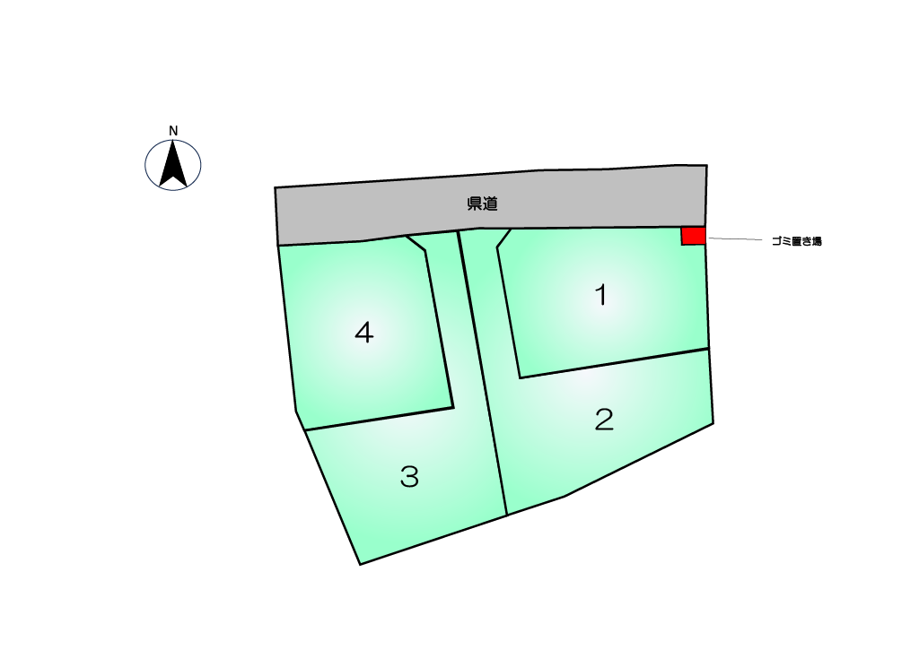 合志市上庄　全4区画　 建築条件付土地　2号地