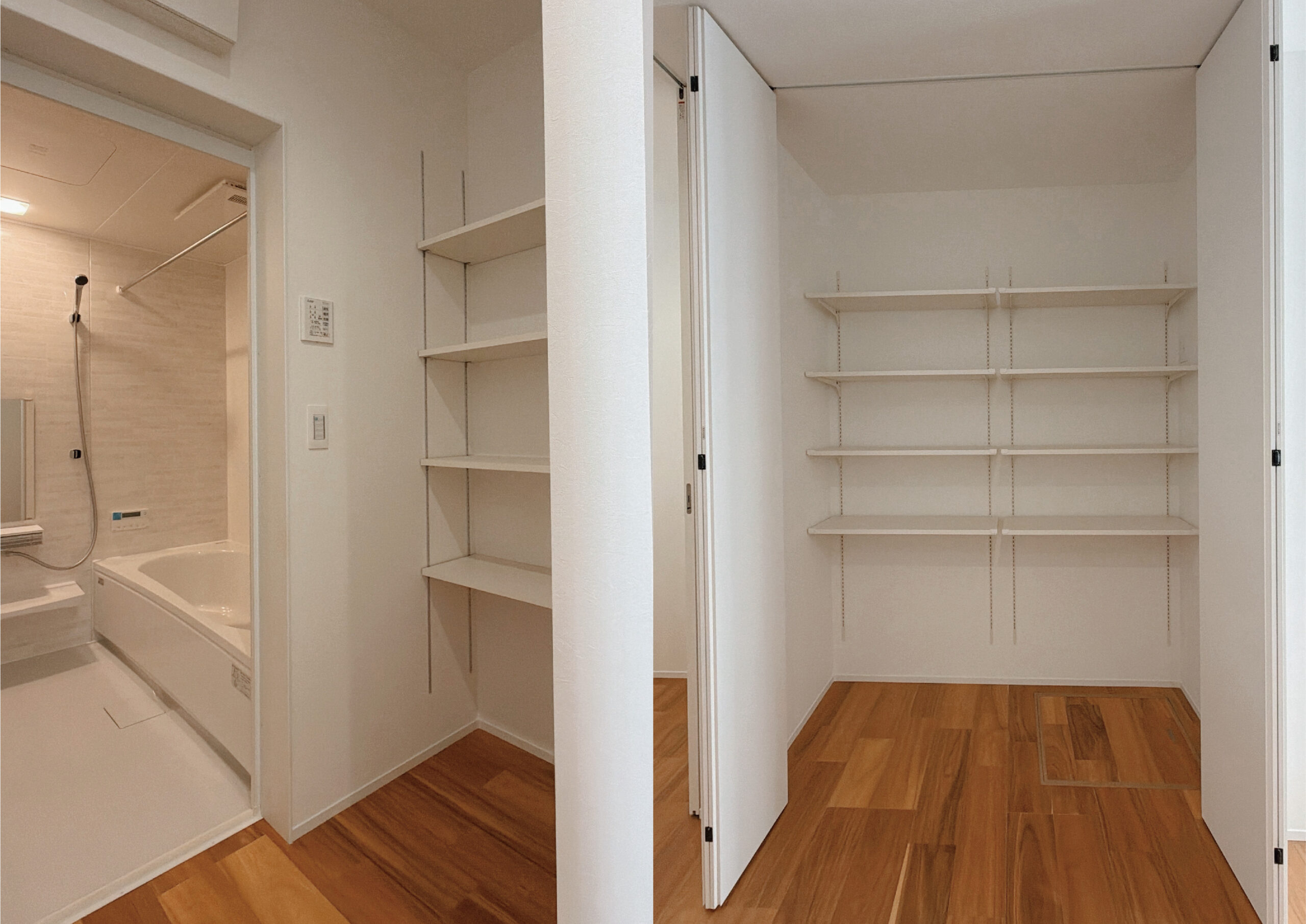 収納充実＋広々ランドリー空間