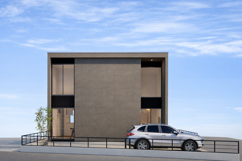 将来を見据えた安心の動線設計。黒のシックな家