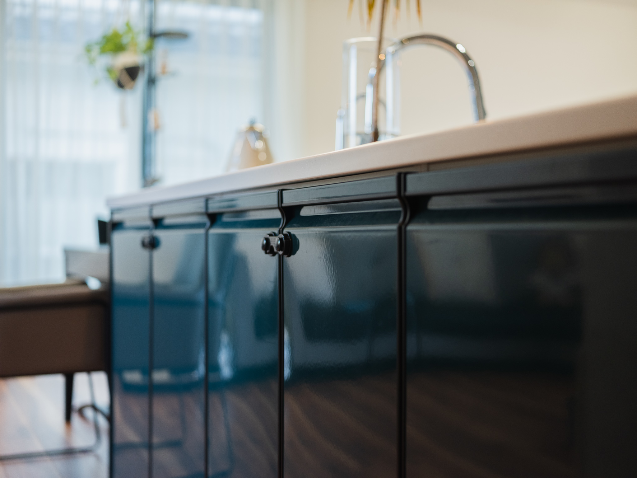 スタイリッシュモダン勾配天井片流れの平屋