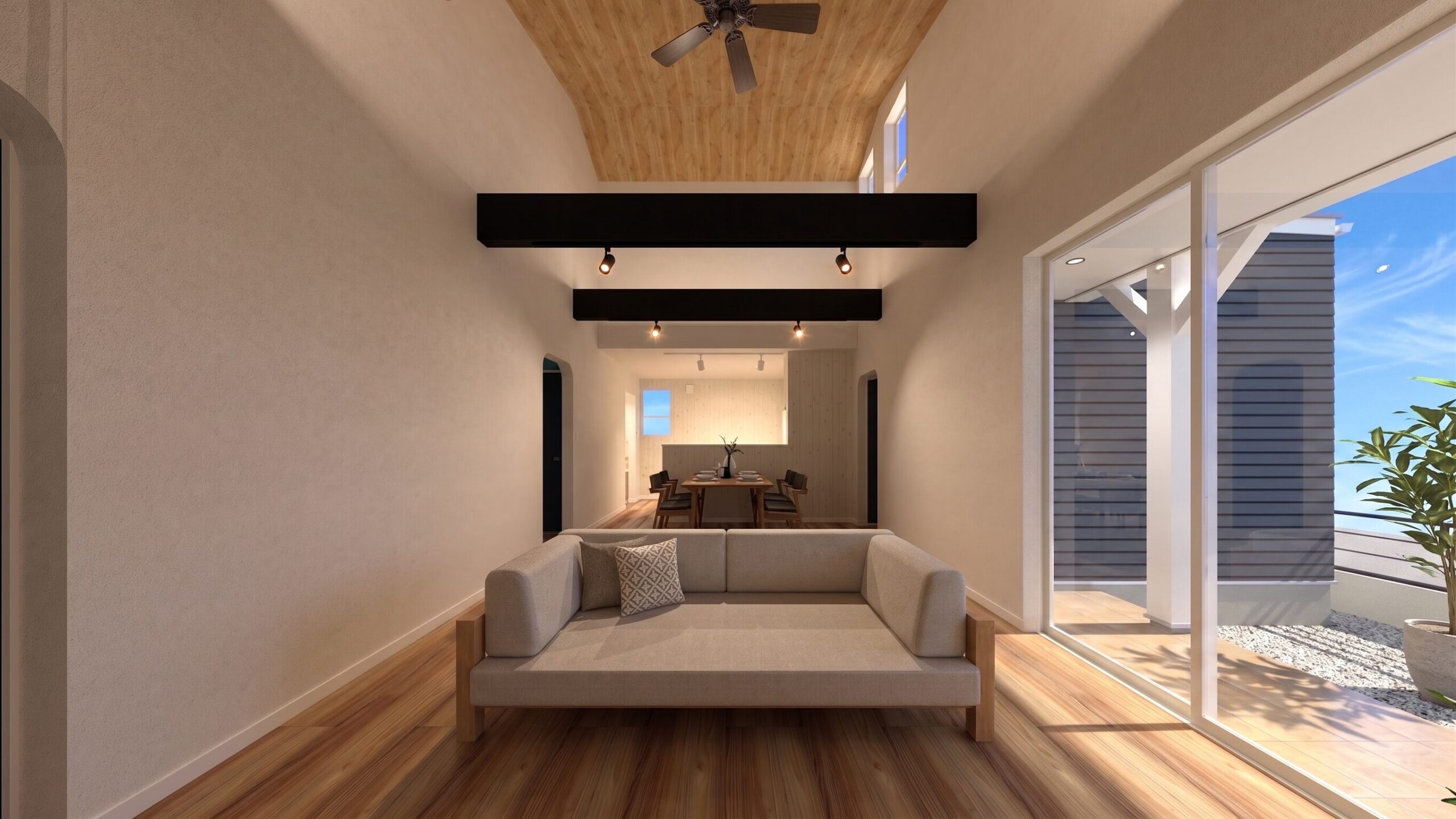 光と風が通り抜ける「カリフォルニア」の家