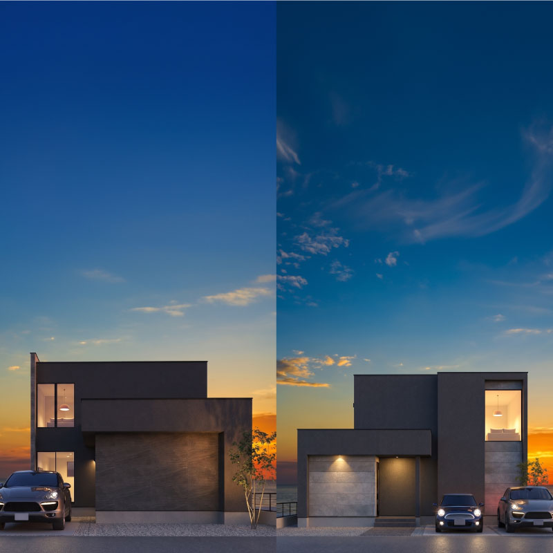 洗練されたグレーモダンの家