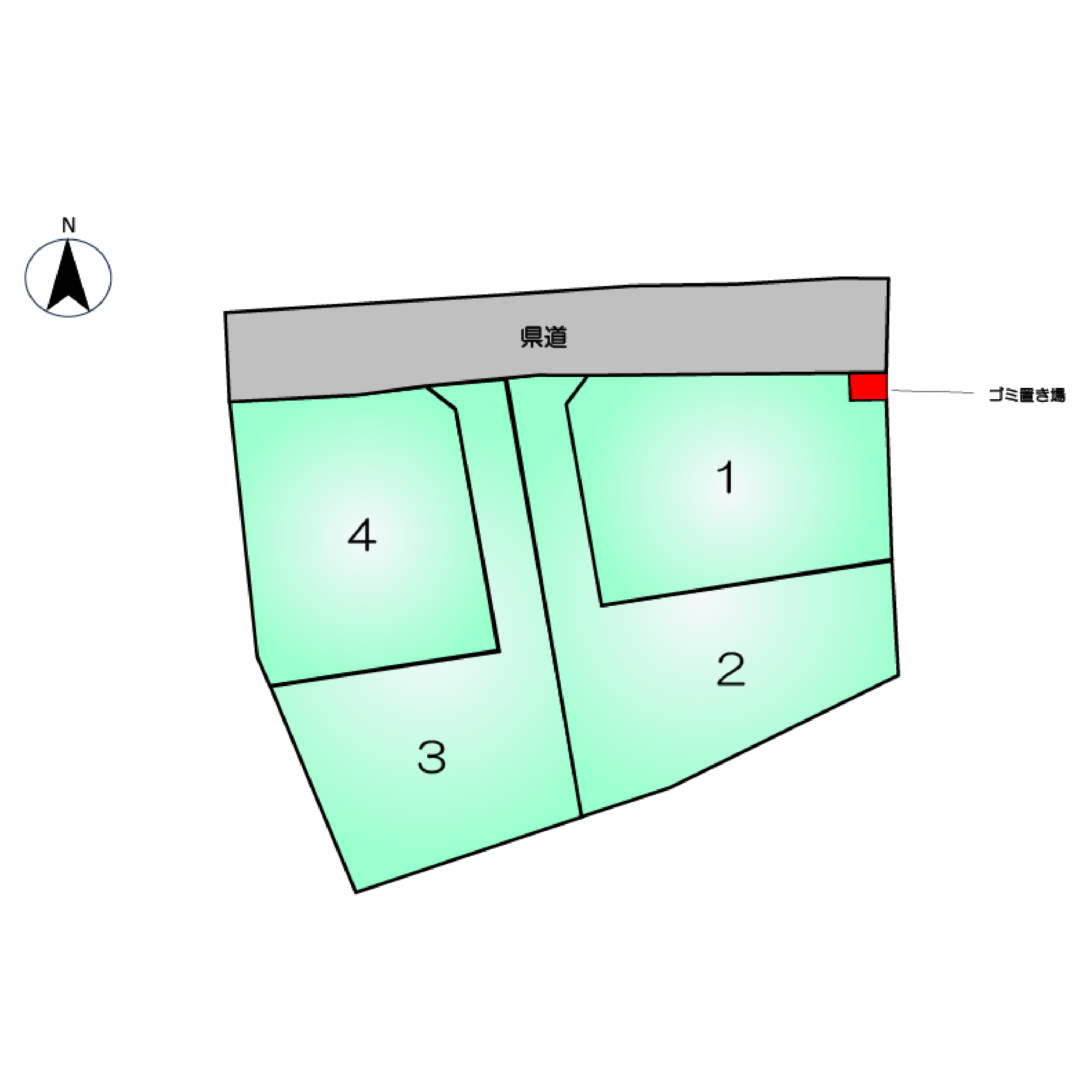 合志市上庄　全4区画　 建築条件付土地　2号地