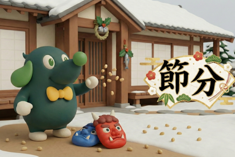 月3日は節分！マスコット「すこっぷ」が全力で鬼退治！？