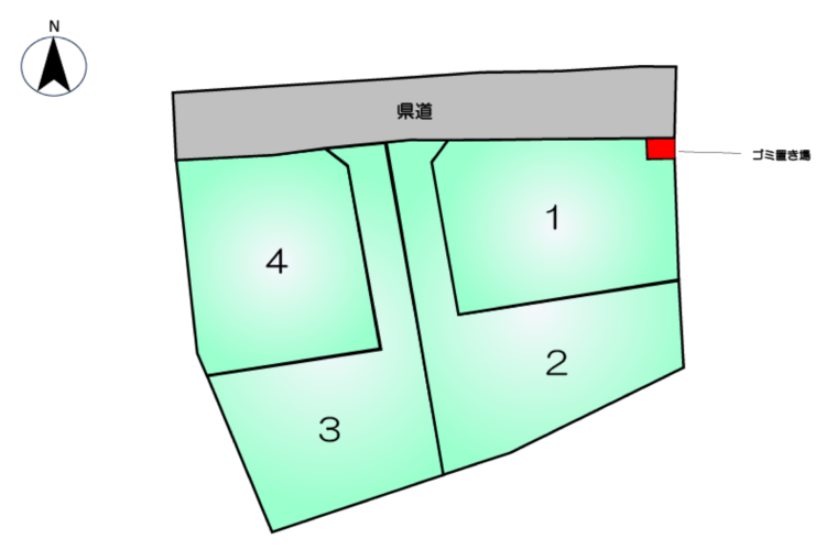 合志市上庄　全4区画　 建築条件付土地　2号地